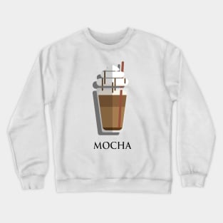 Iced Cold Mocha coffee with whipped cream front view flat design style Crewneck Sweatshirt